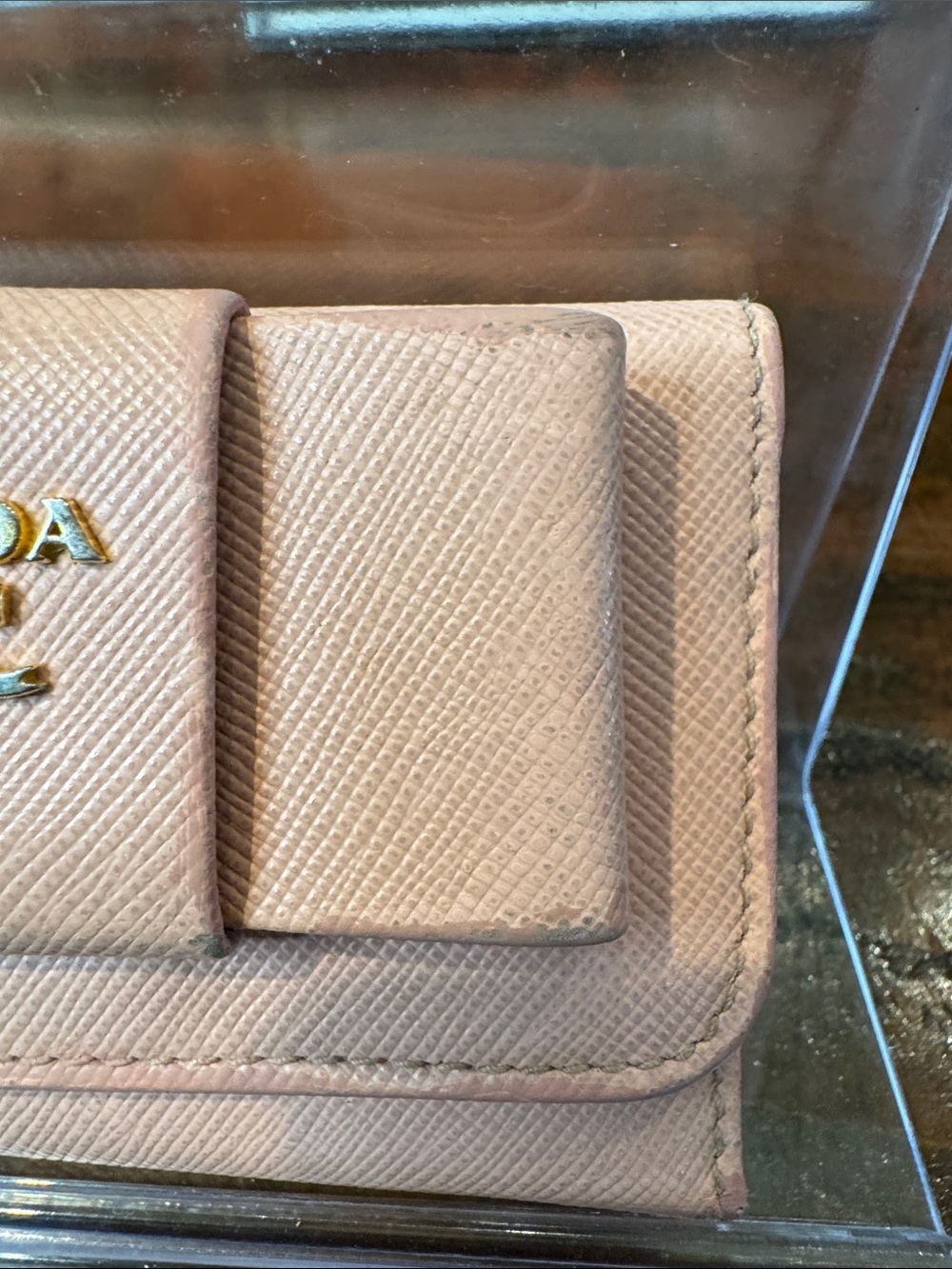 PRADA Pink Saffiano Bow Wallet - Picture 3 of 11